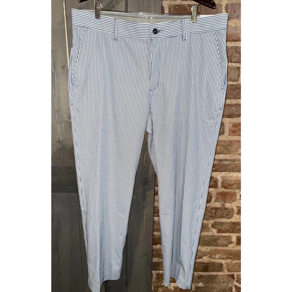 Nike *NEW* Dri-FIT UV Blue Stripe Seersucker Golf Pants Men's Size 40x32 Preppy